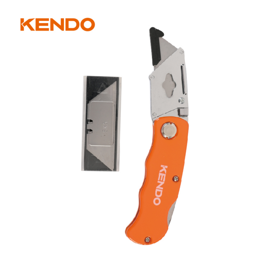 铝制机身双刀片折叠美工刀带可伸缩刀片多功能额外 5 件 Sk5 刀片在一个分配器盒中