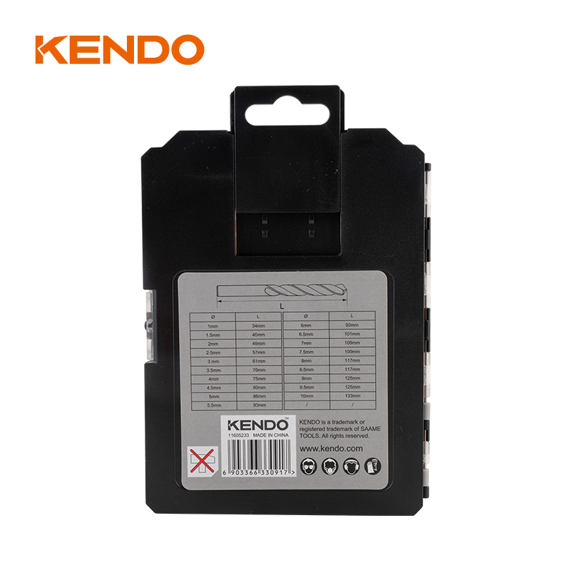 19 件高速钢麻花钻头，锻造和黑色表面处理