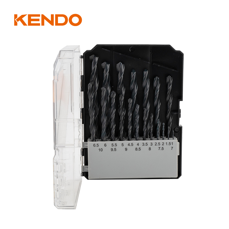 19 件高速钢麻花钻头，锻造和黑色表面处理