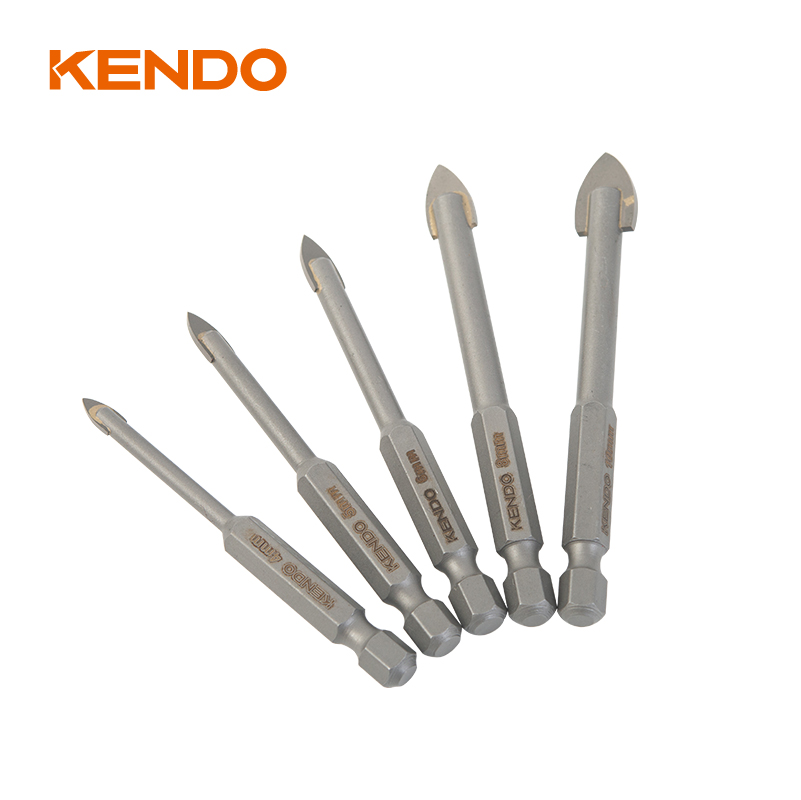 5 件套玻璃钻头套装，六角。快换刀柄